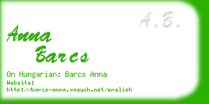 anna barcs business card